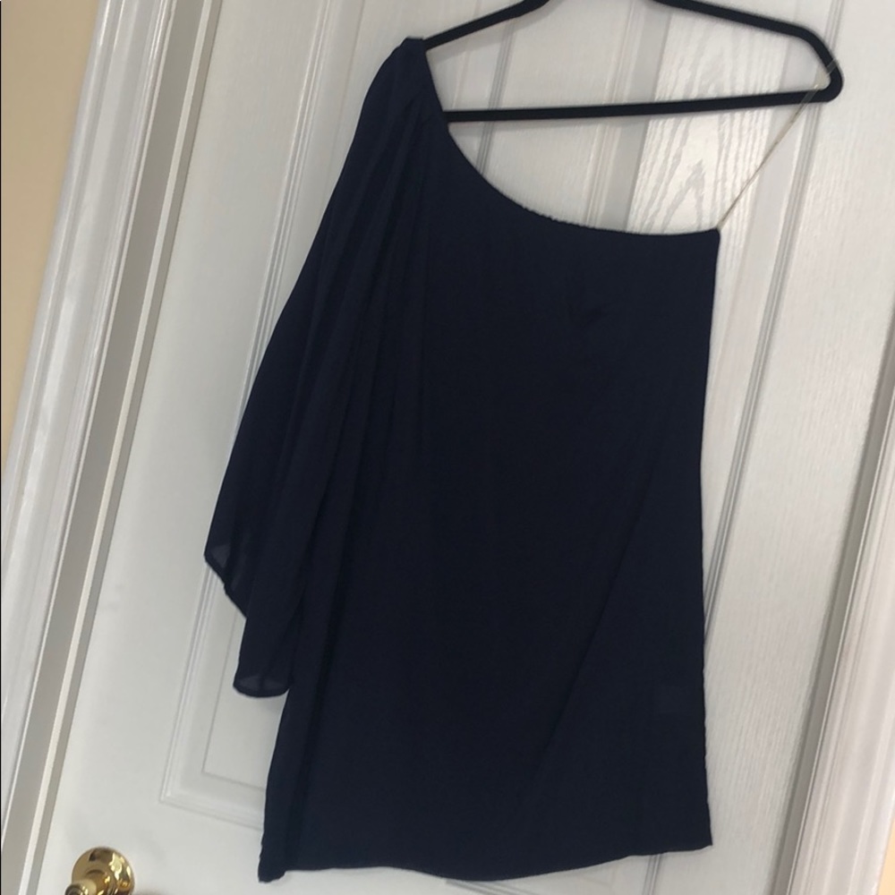 Fluo One Shoulder Midnight Blue Dress